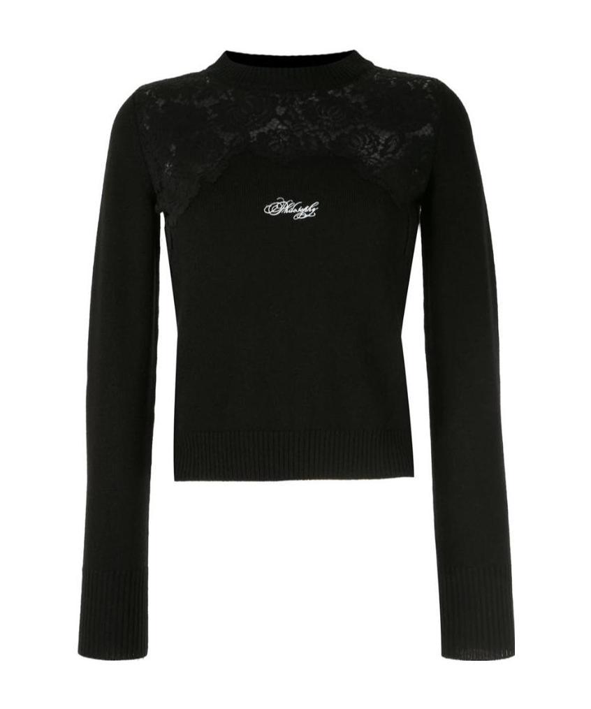 Philosophy Di Lorenzo Serafini Lace-panel Sweater In Black