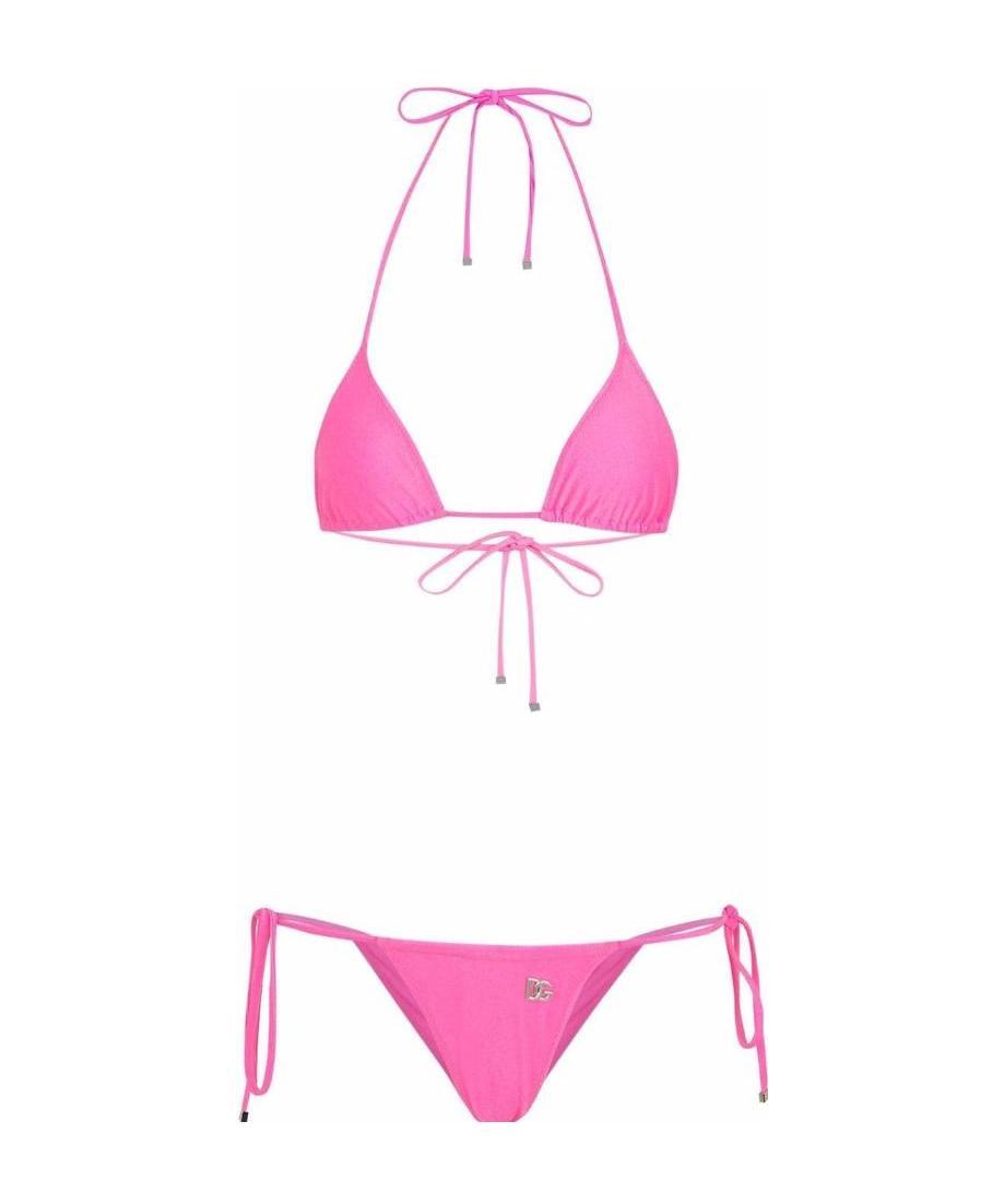 Dolce & Gabbana Halterneck Triangle Bikini In Pink