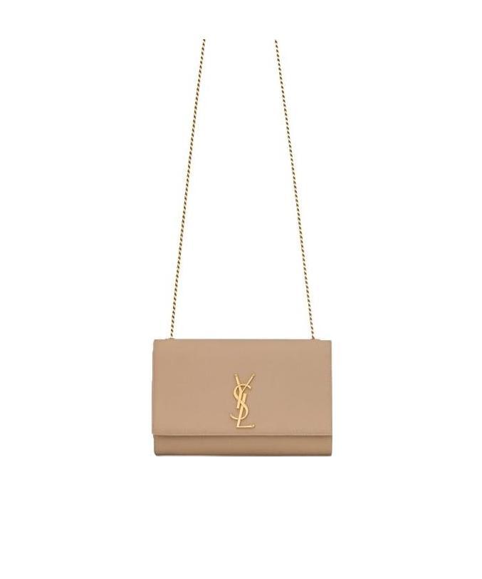 Saint Laurent Medium 'monogram' Shoulder Bag In Nude