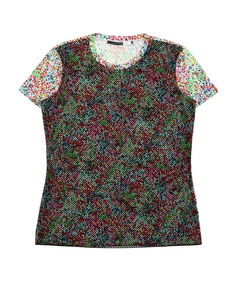 SPORTMAX PRINTED T-SHIRT WITH ROUND NECK