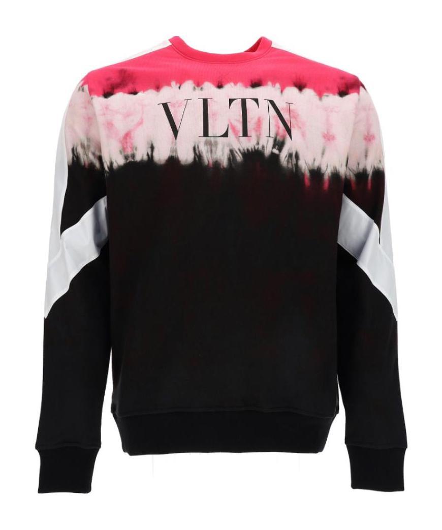 Valentino Panelled Vltn Logo Print Sweatshirt In Black