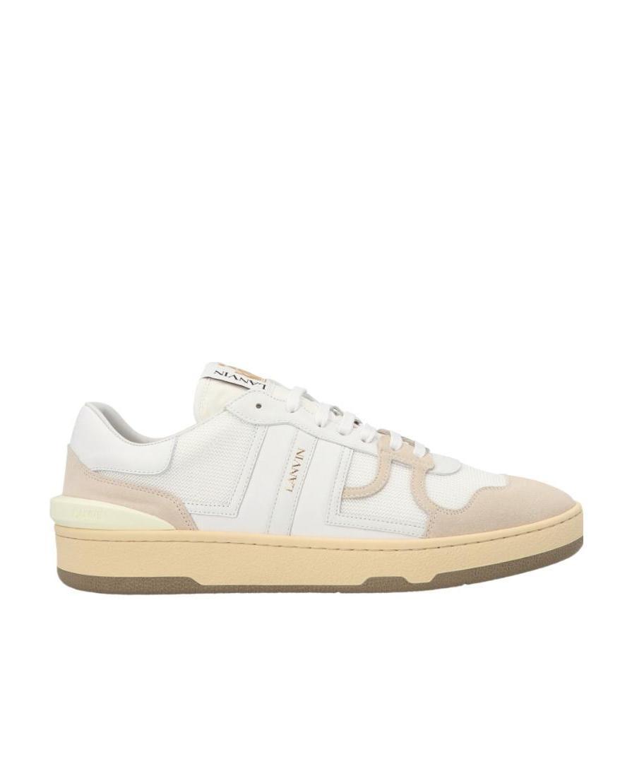 Lanvin Mesh And Leather Clay Sneakers With In White