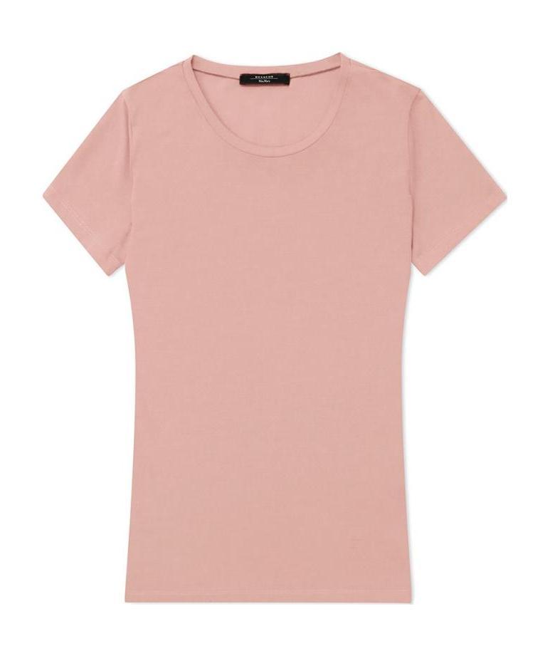Weekend Max Mara T-shirt With Round Neck And Short Sleeves In Pink
