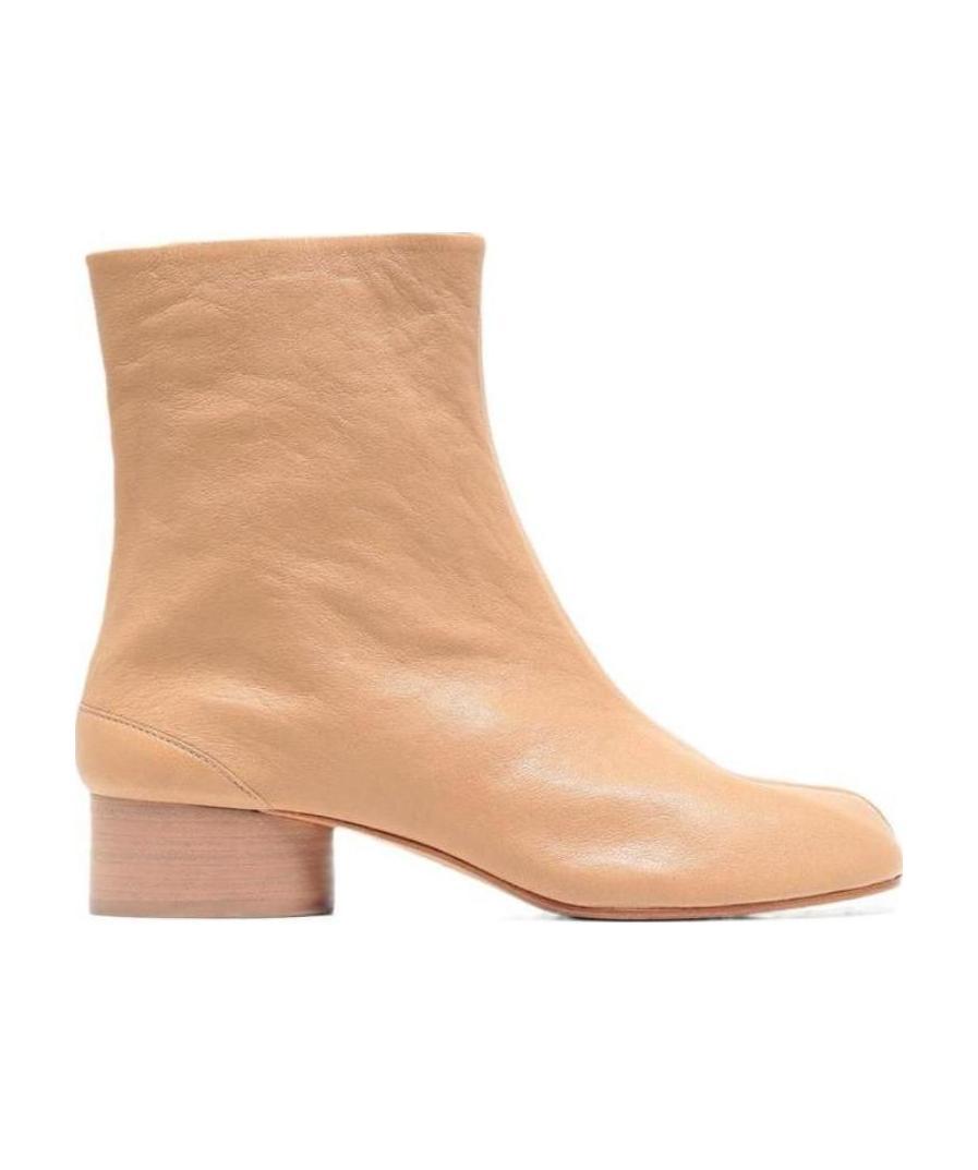 Maison Margiela Beige Ankle Boots In Nude