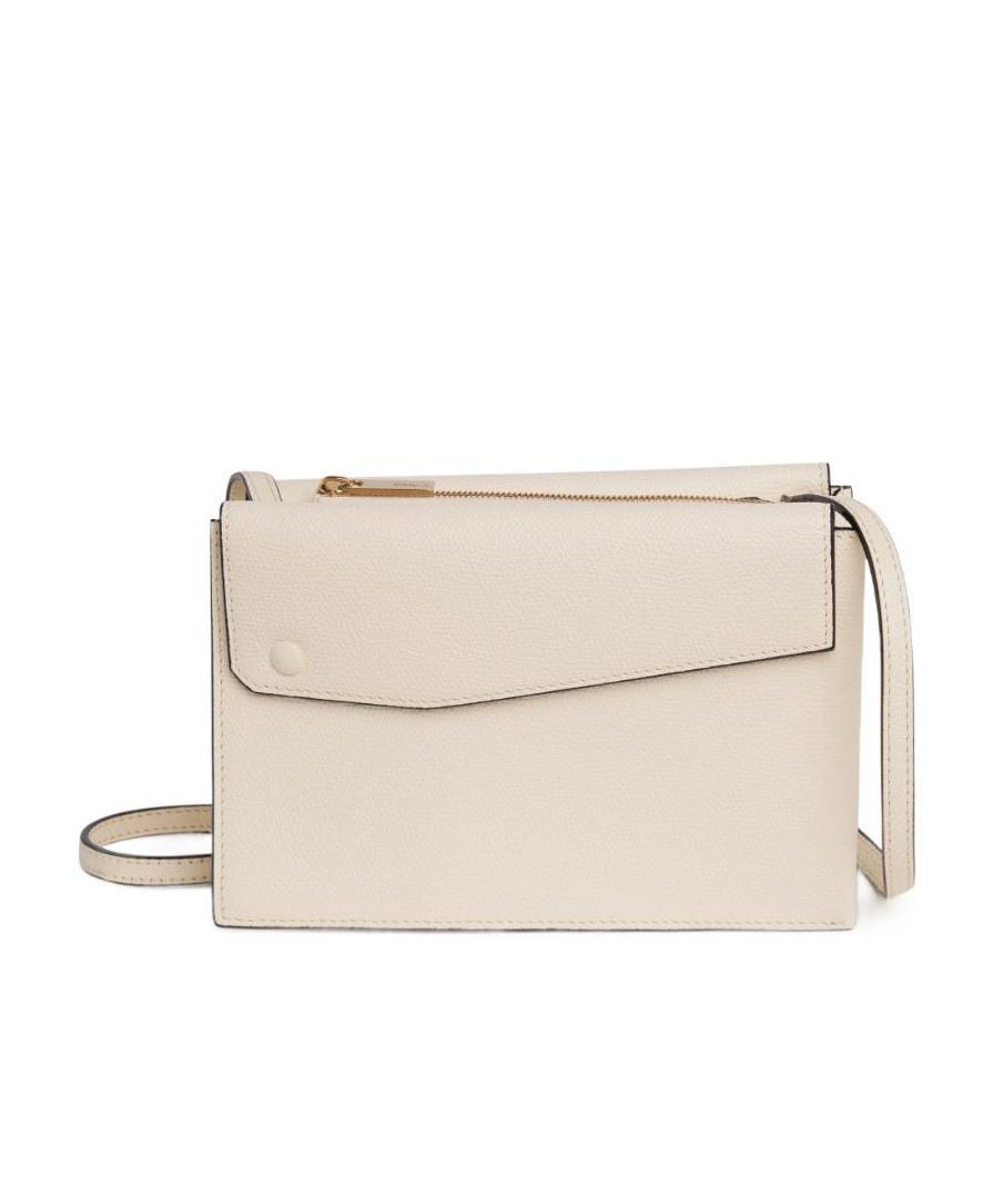 Shop Valextra Large Pocket Crossbody Bag In Nude