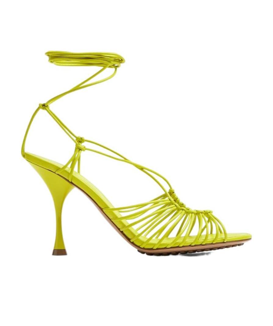 Shop Bottega Veneta Dot 95mm Wrapped Sandals In Yellow