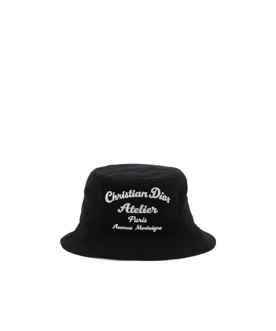 Dior Homme Logo Embroidered Bucket Hat In Black