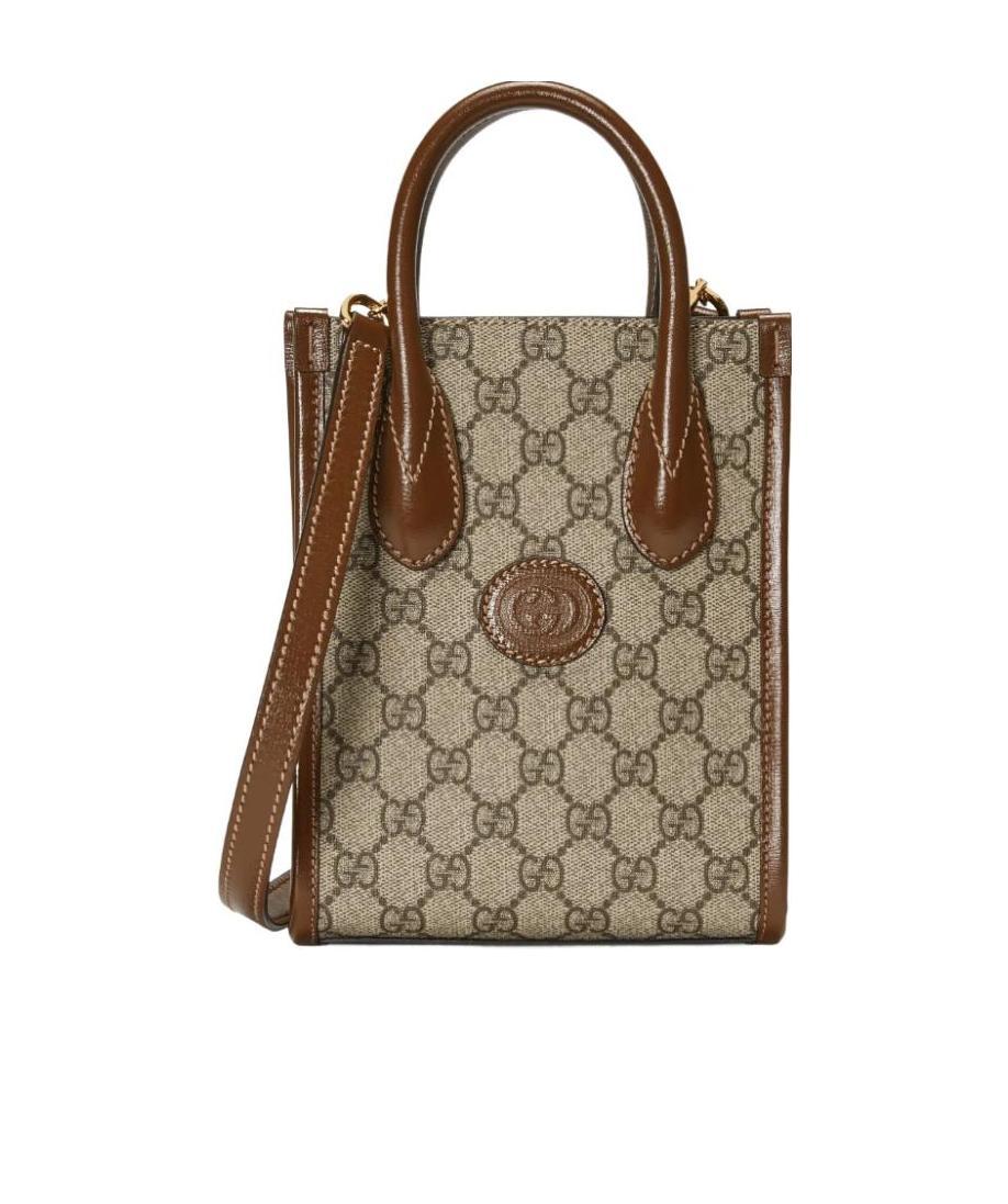 Gucci Mini Gg-canvas And Leather Tote Bag In Nude