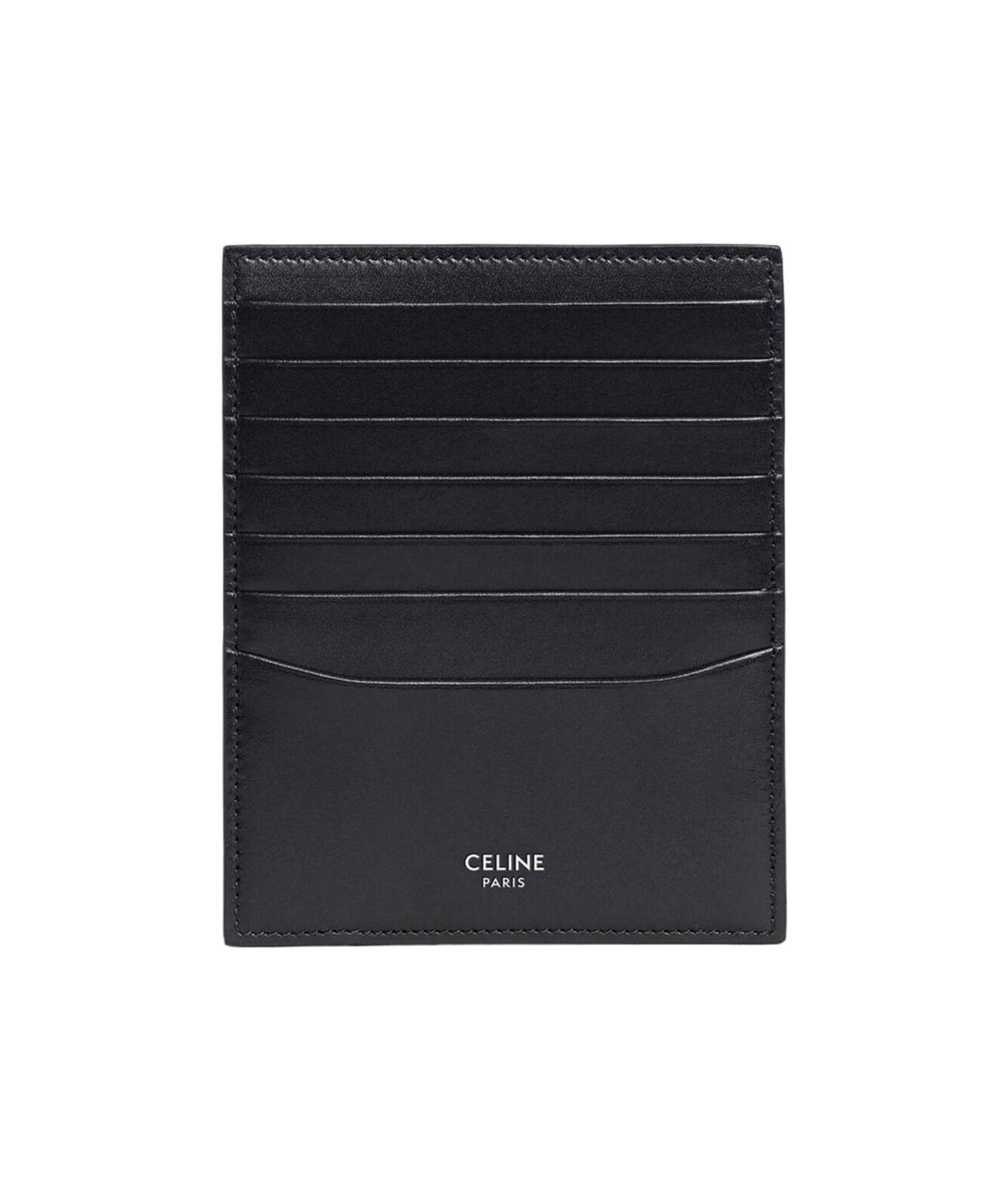Celine Smooth Card Bag In Black