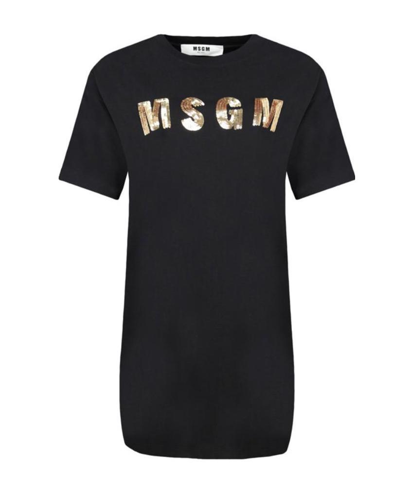 MSGM BLACK LOGO DRESS