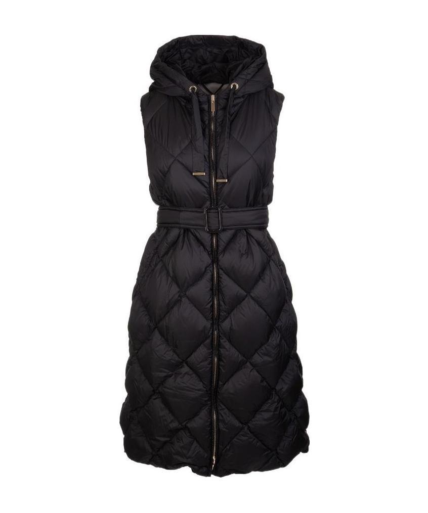 Max Mara Black Sleeveless Hooded Down Jacket