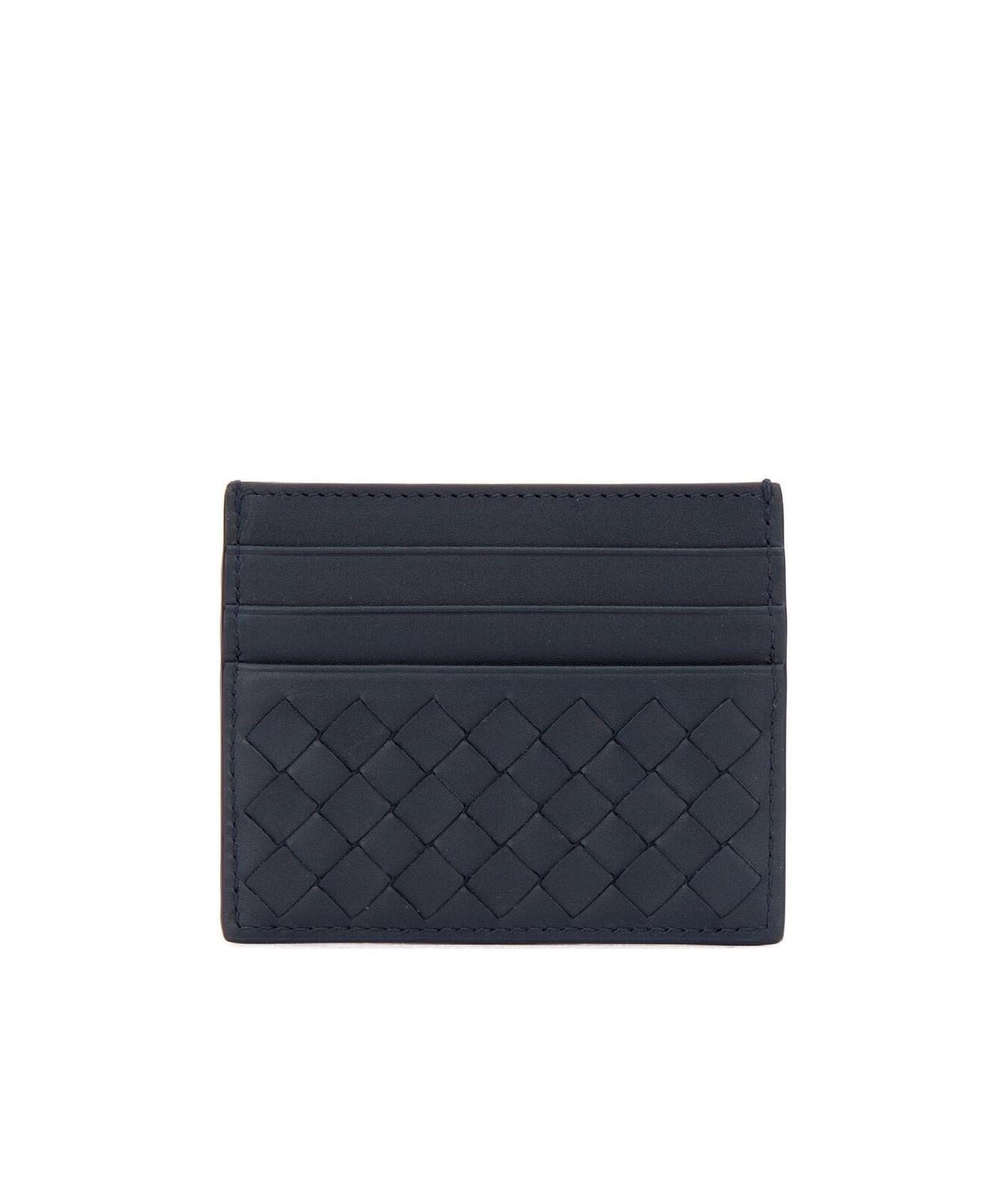 Shop Bottega Veneta Intrecciato Weave Cardholder In Black