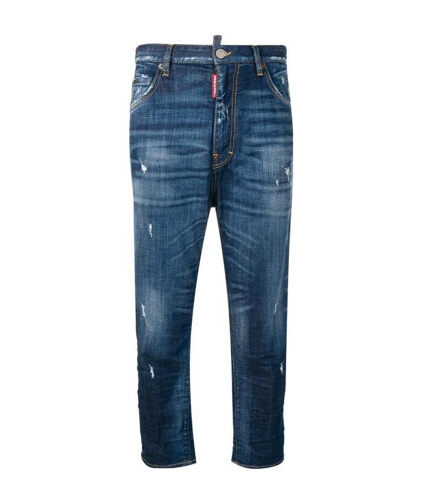 Dsquared2 Logo Details Jeans In Blue