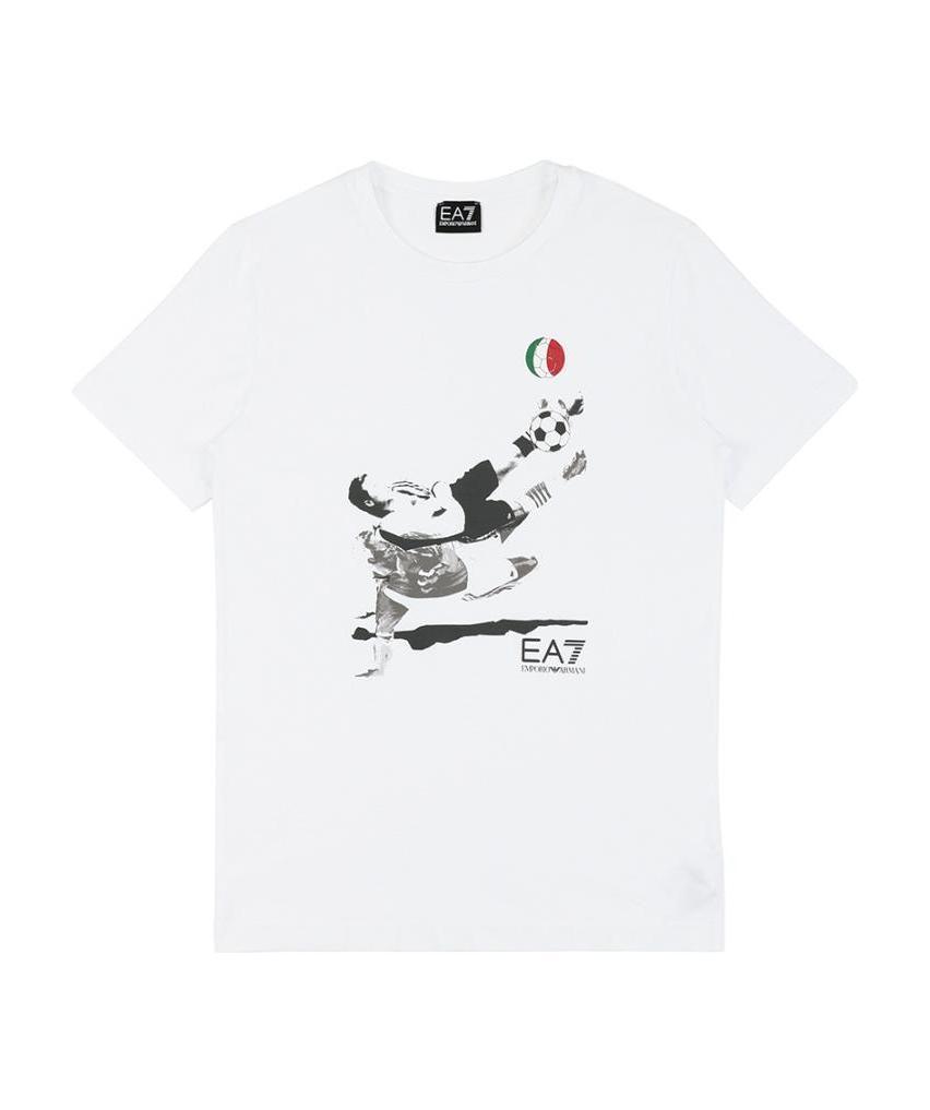 EA7 LOGO T-SHIRT WITH ROUND NECK