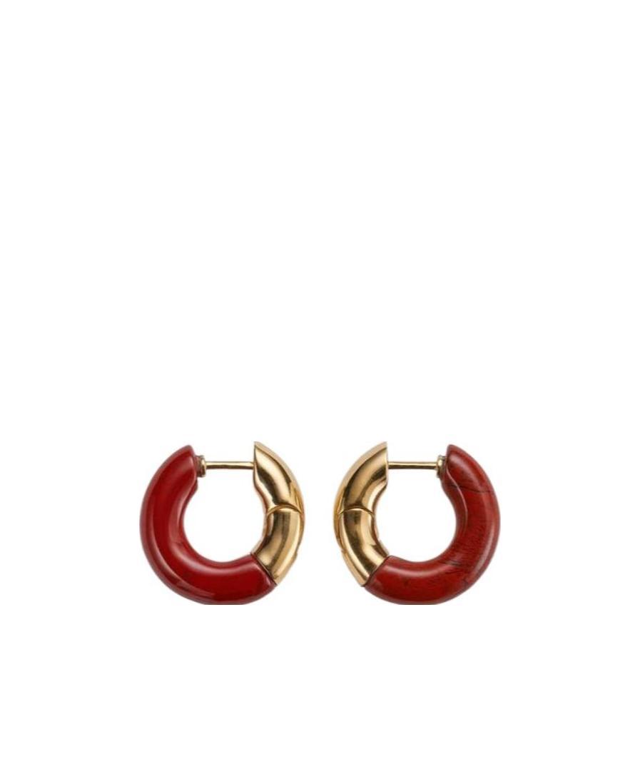 Bottega Veneta Logo Earrings In Red