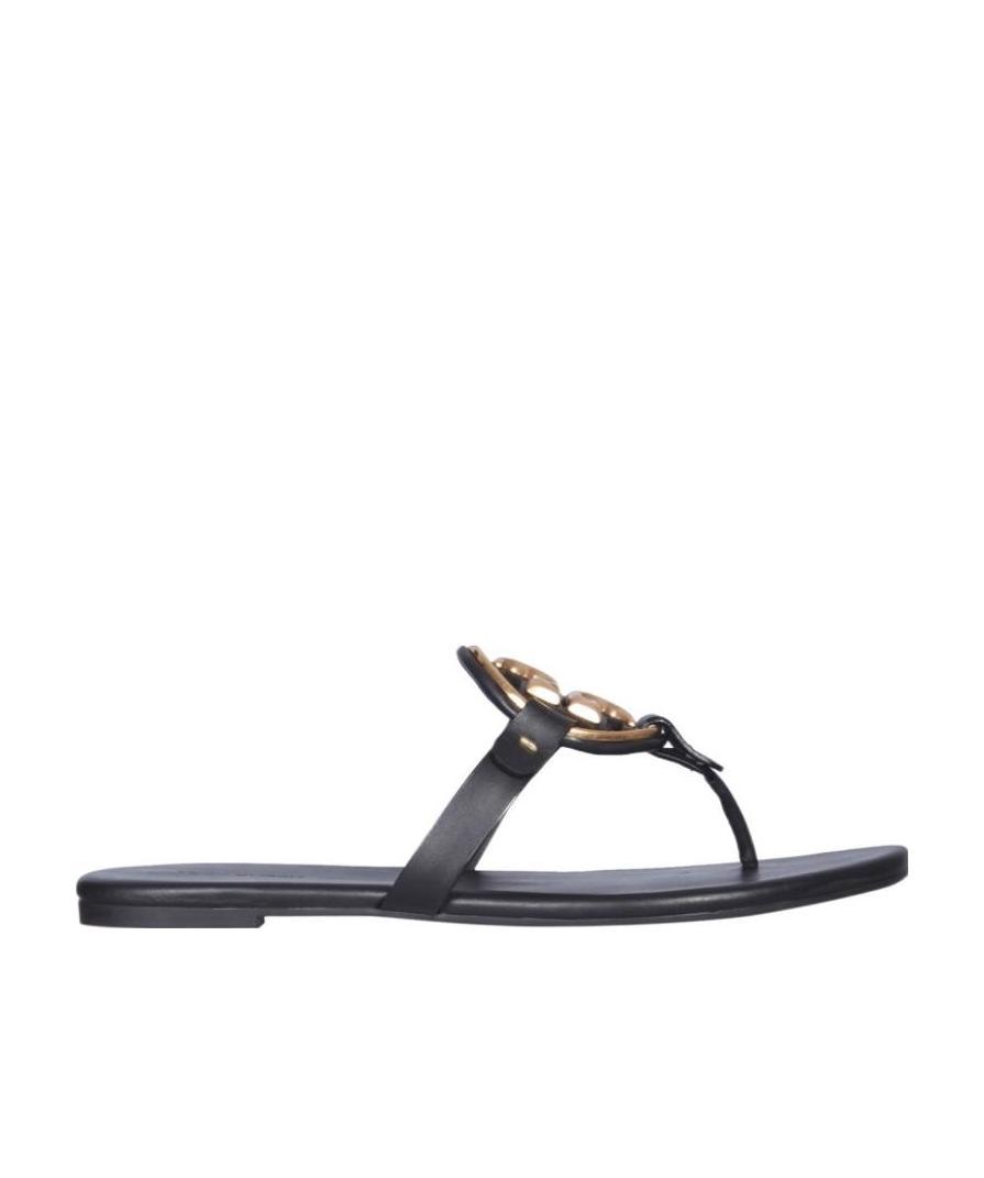 Tory Burch Metal Miller Soft Flat Sandals In Black