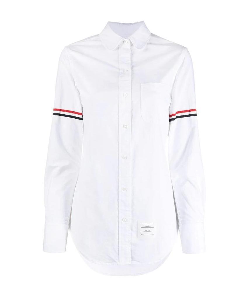 Thom Browne Grosgrain Armband Oxford Shirt In White