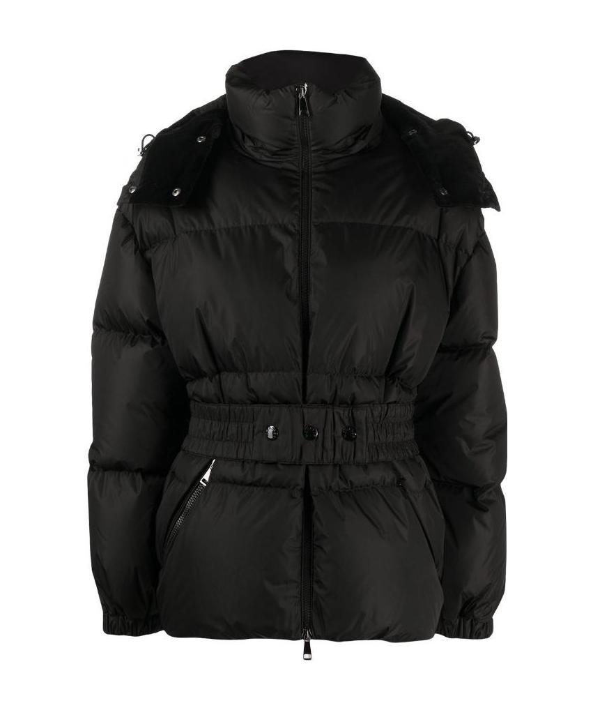 Moncler Belted Quilted Jacket In Black