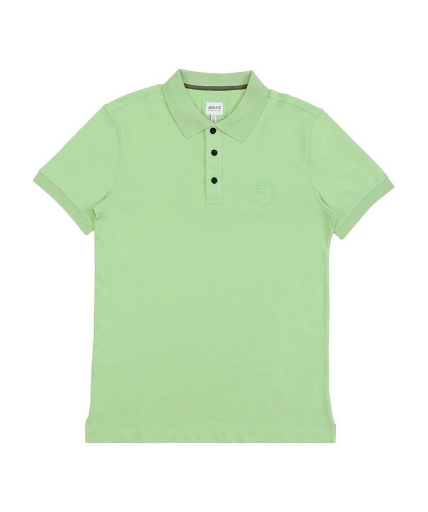 Armani Collezioni Logo Embroidered Polo Shirt In Green