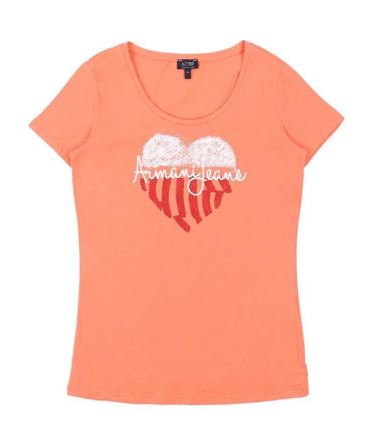 Shop Armani Jeans Round-necked Logo T-shirt In Pink