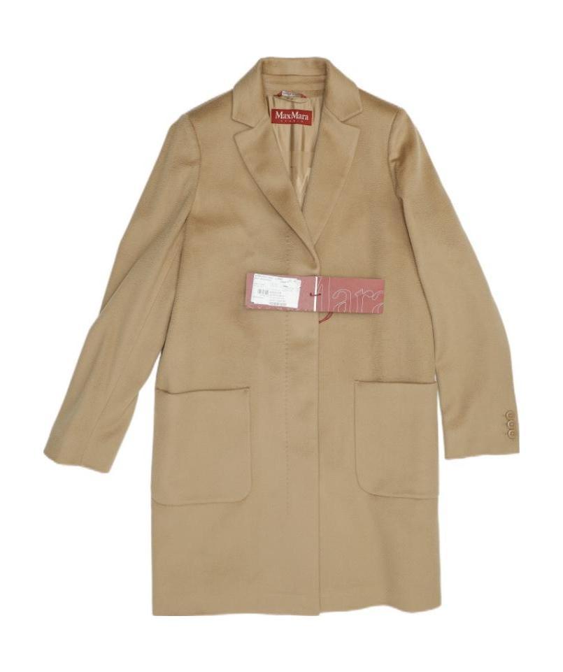 Max Mara Single-breasted Medium-length Coat In Nude