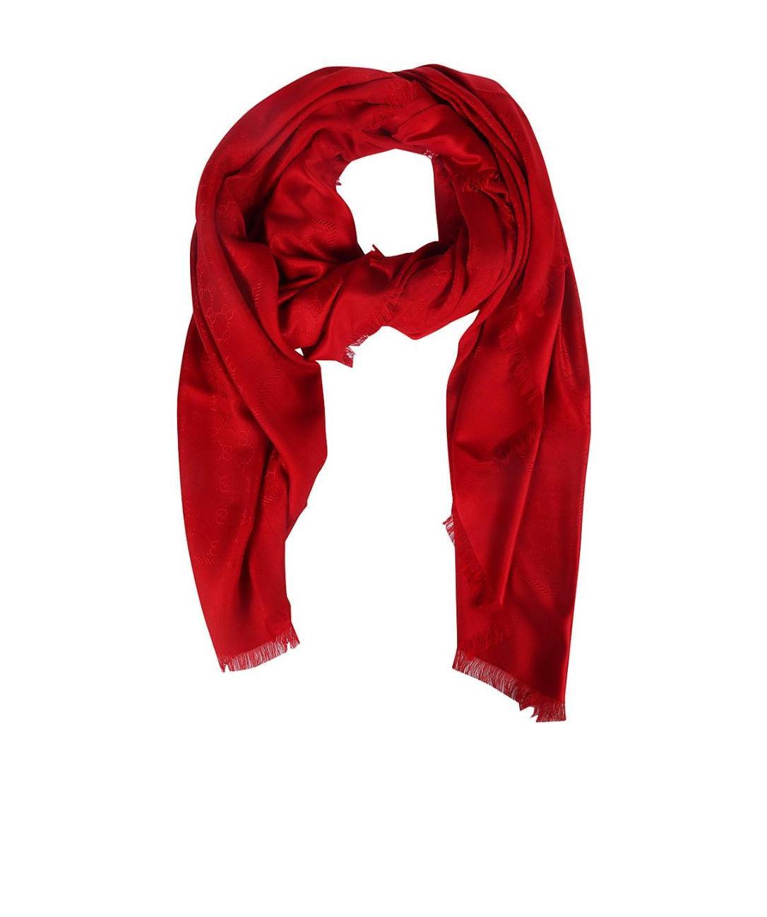 Gucci Double Gg Logo Scarf In Red