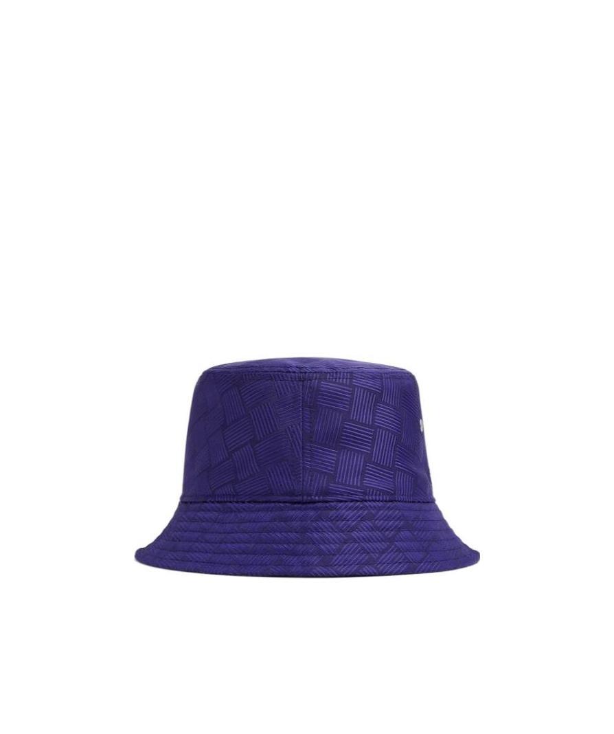 Bottega Veneta Jacquard Intreccio Pattern Hat In Blue
