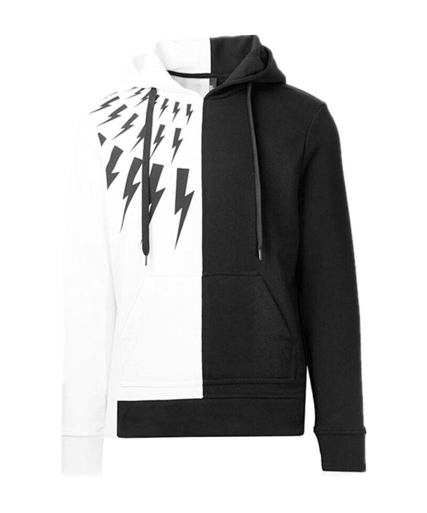 Neil Barrett Hooded Matching Color Sweater In Black