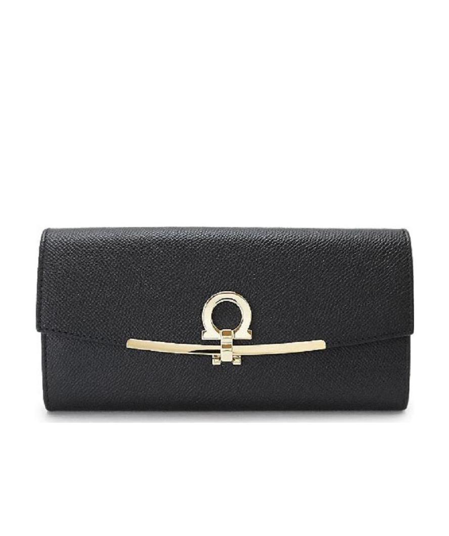 Ferragamo Flip-top Gancini 'wallet In Brown