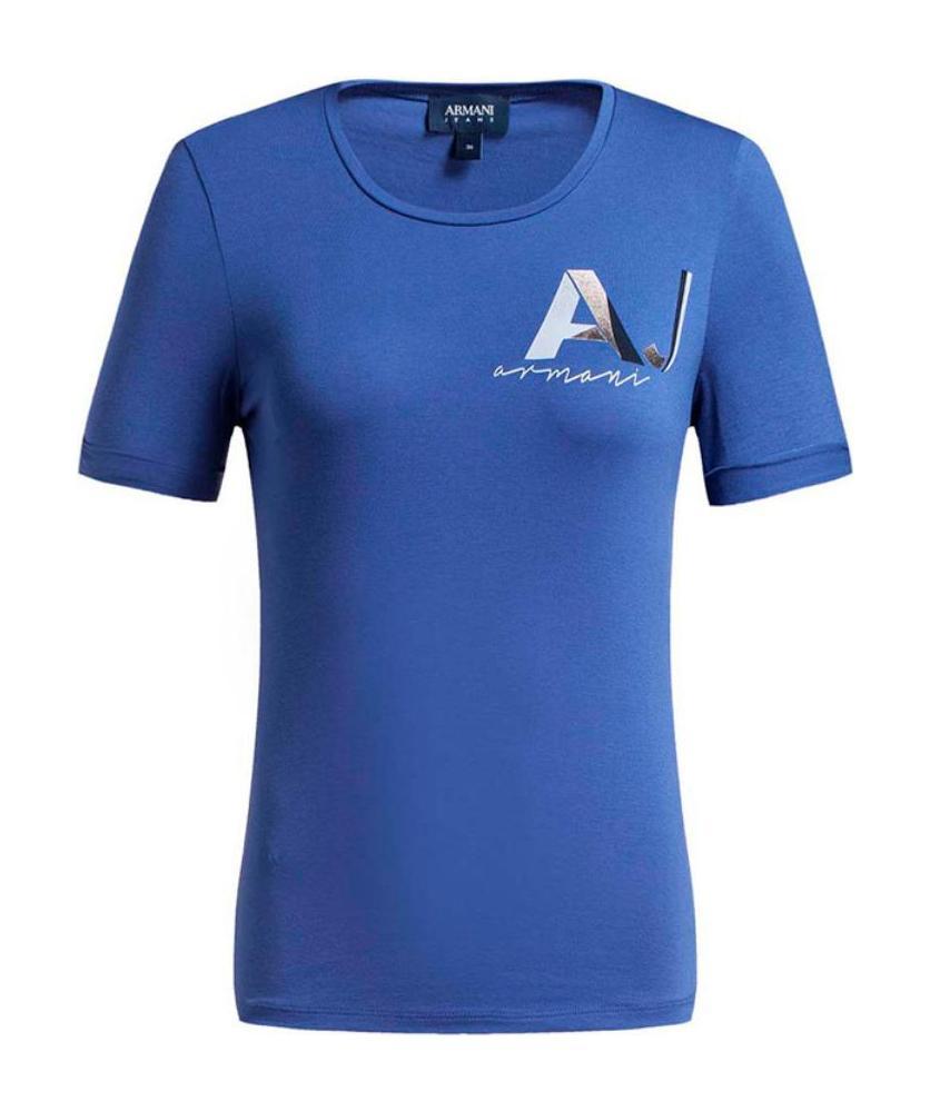 Shop Armani Jeans Logo T-shirt In Blue