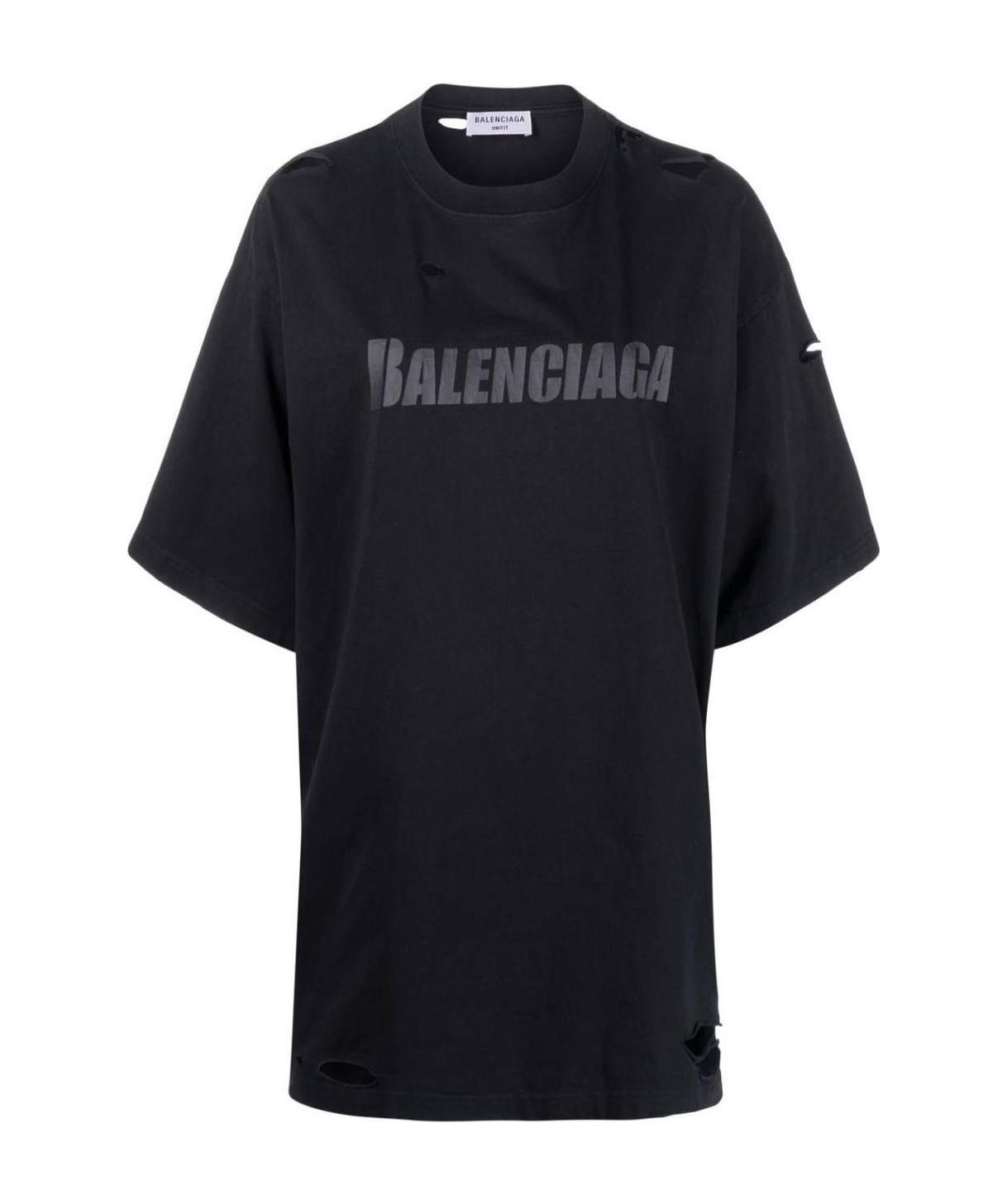 BALENCIAGA T-SHIRT CAPS BOXY FIT DA DONNA IN NERO