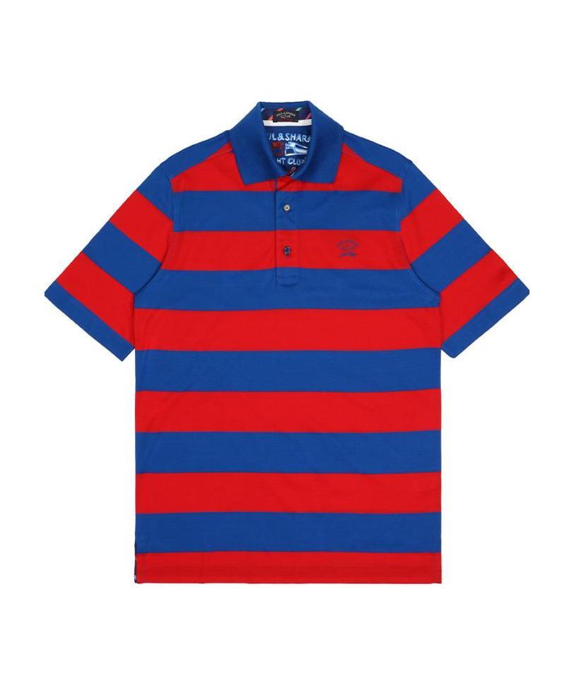 Shop Paul & Shark Striped Short-sleeved Polo Shirt In Blue