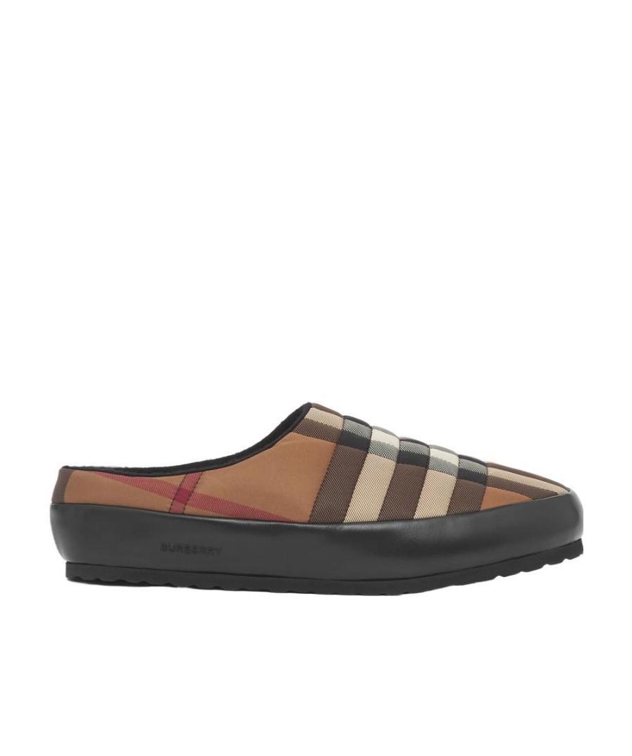 BURBERRY NORTHHAVEN CHECK-PATTERN SLIPPERS