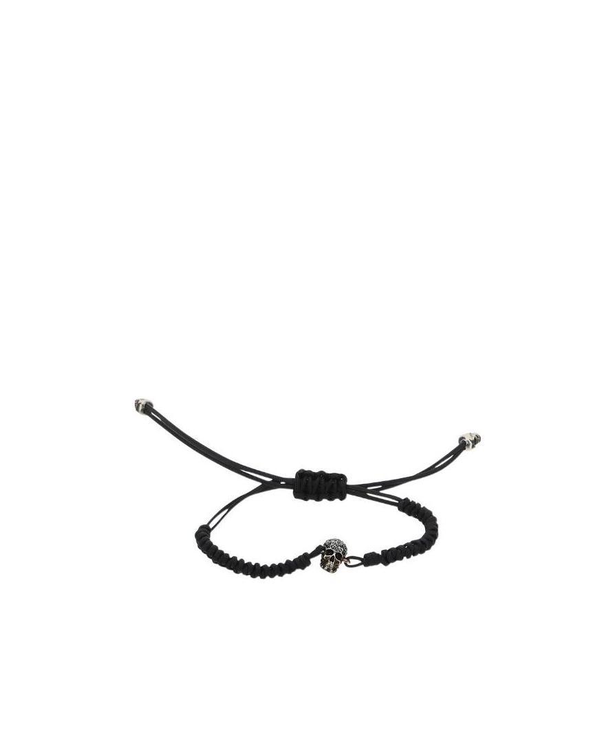 ALEXANDER MCQUEEN SKULL-CHARM DRAWSTRING BRACELET