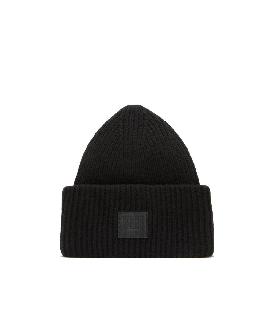 ACNE STUDIOS FACE PATCH RIBBED BEANIE