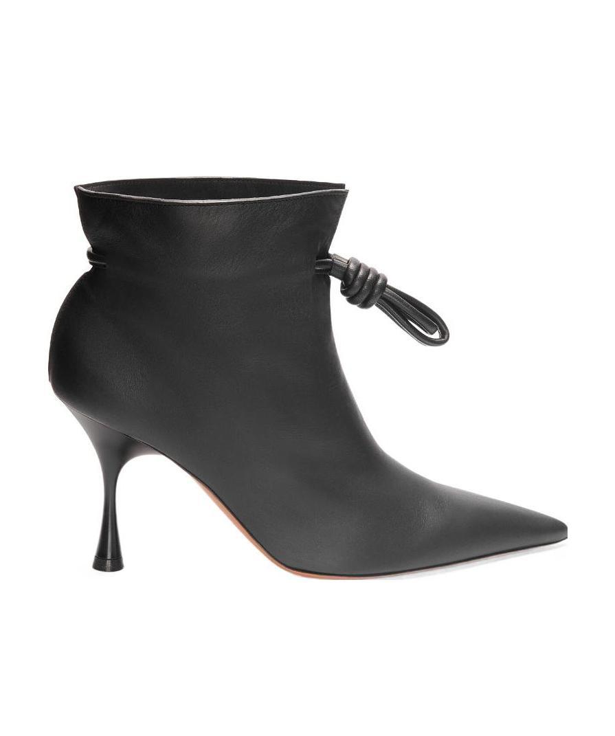 Loewe Black Leather Flamenco Boots For Women In Black