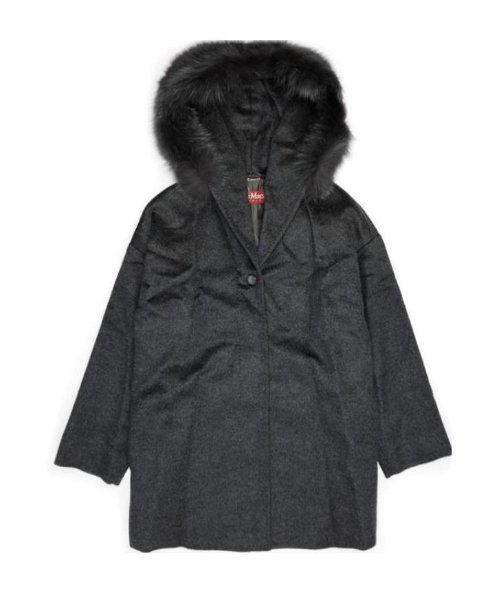 MAX MARA WOOLLY COLLAR HOODED COAT