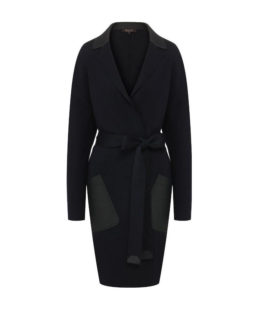 Loro Piana Lapel Lace Knitted Cardigan In Black