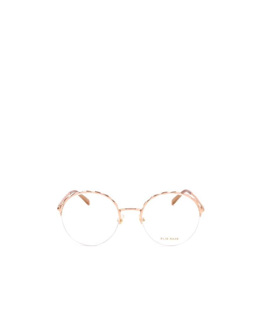Elie Saab Round Frame Glasses In Nude