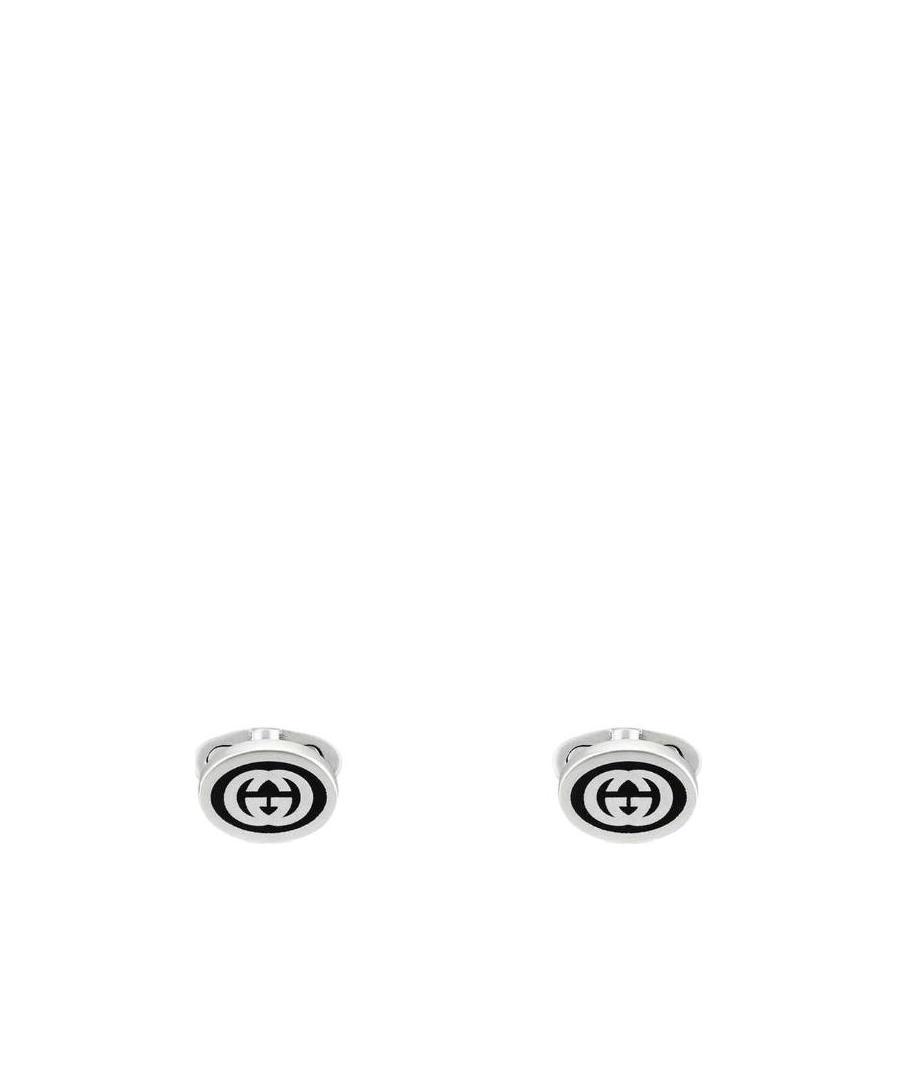 Gucci Logo Interlocking Cufflinks In White