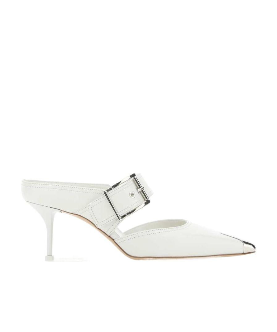 Alexander Mcqueen Punk Buckle Mule In White