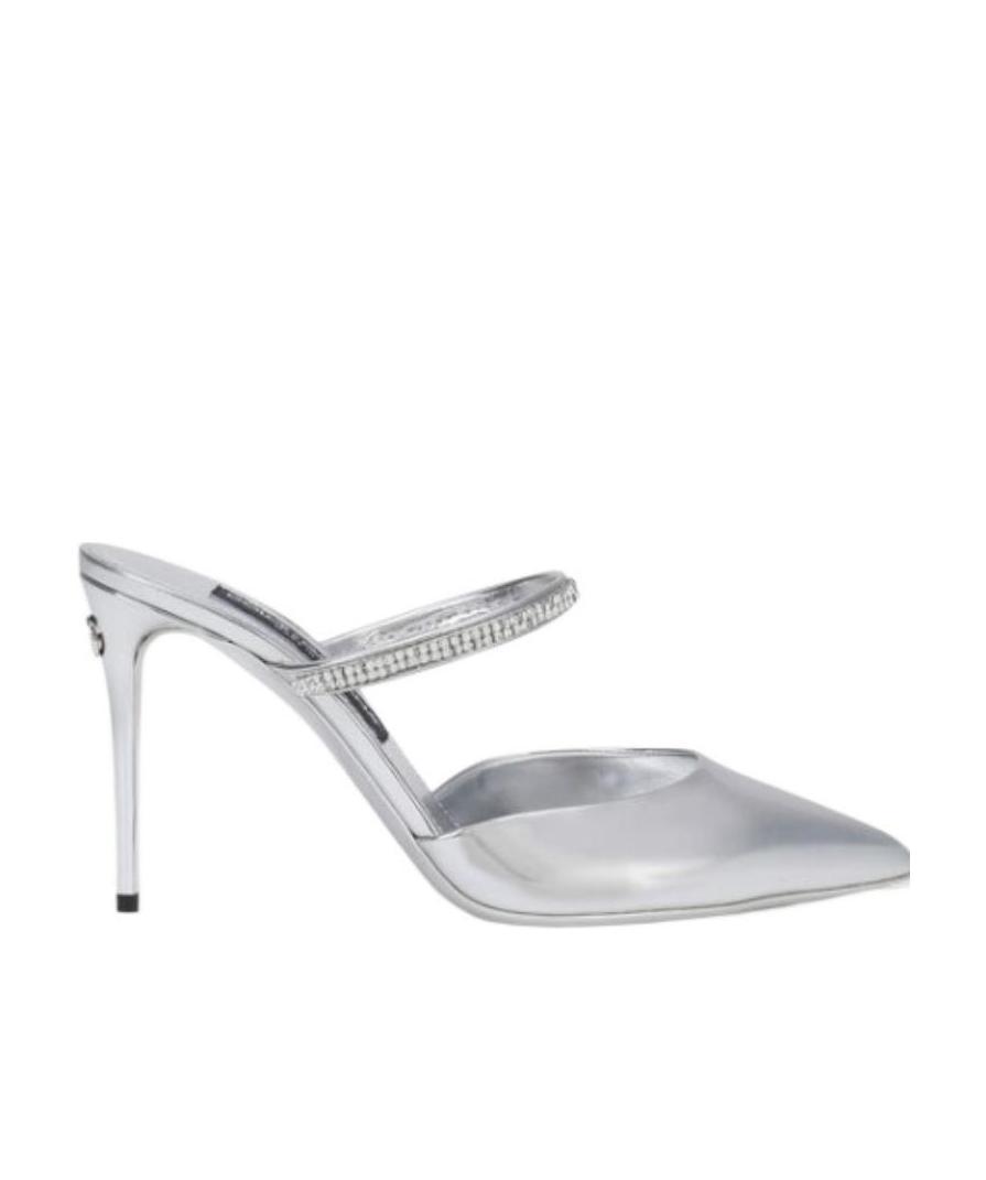 Dolce & Gabbana Crystal-embellished Pointed-toe Mules In White
