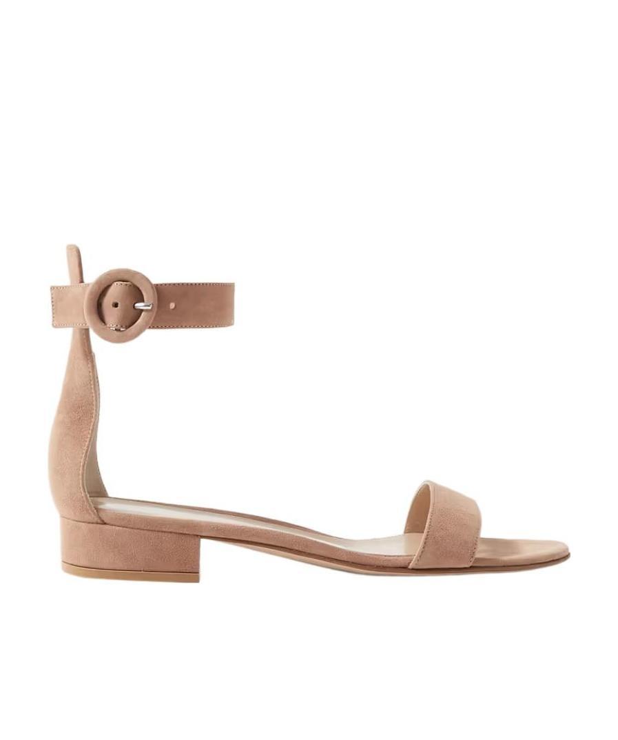 Gianvito Rossi Portofino 20 Suede Sandals In Nude