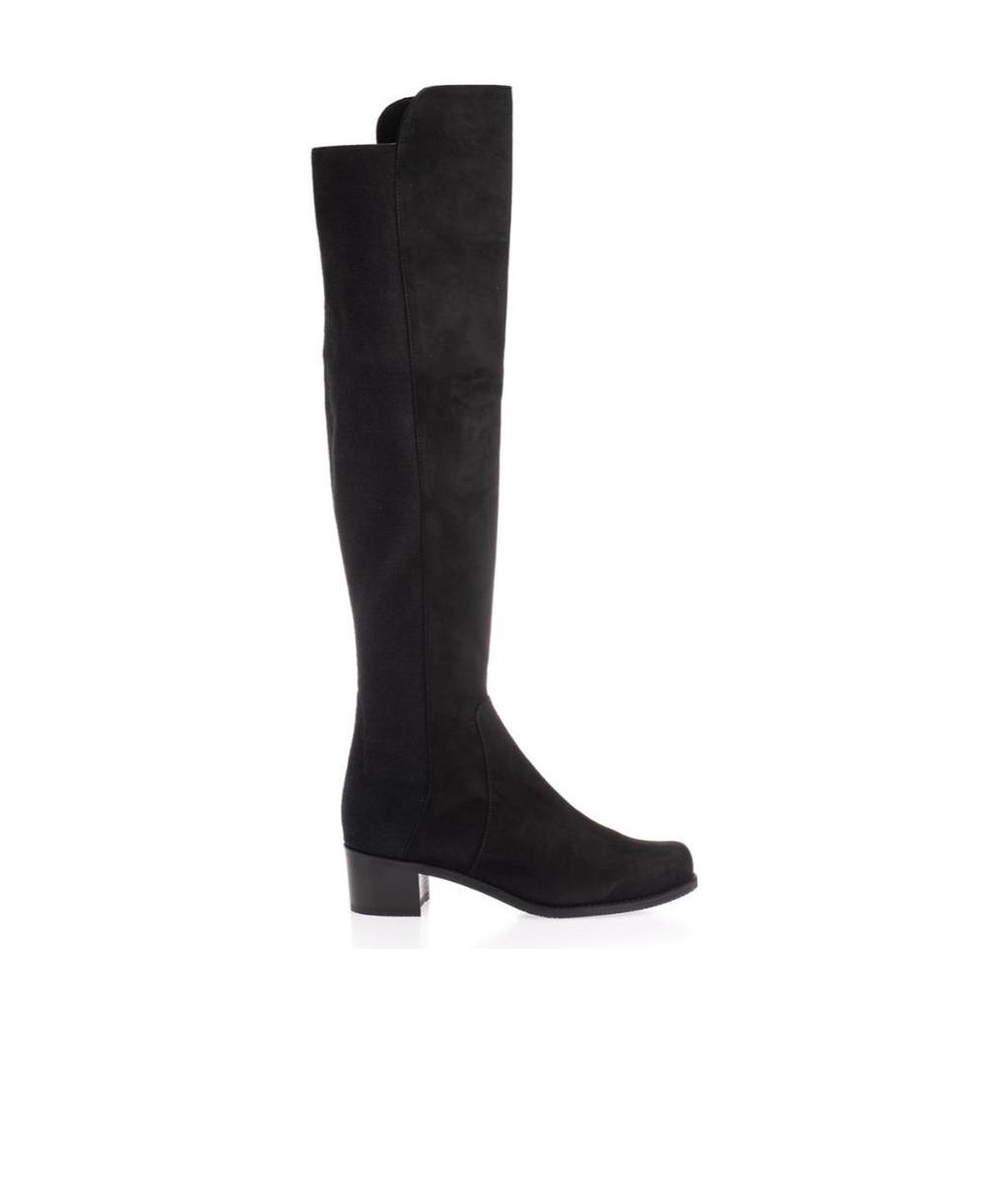 Stuart Weitzman Long Round-headed Boots In Black