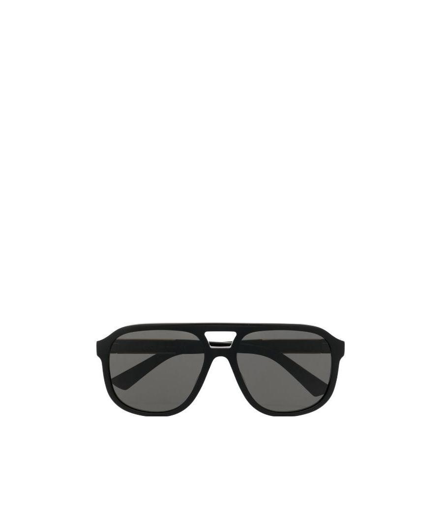 Gucci Tinted Pilot Frames In Black