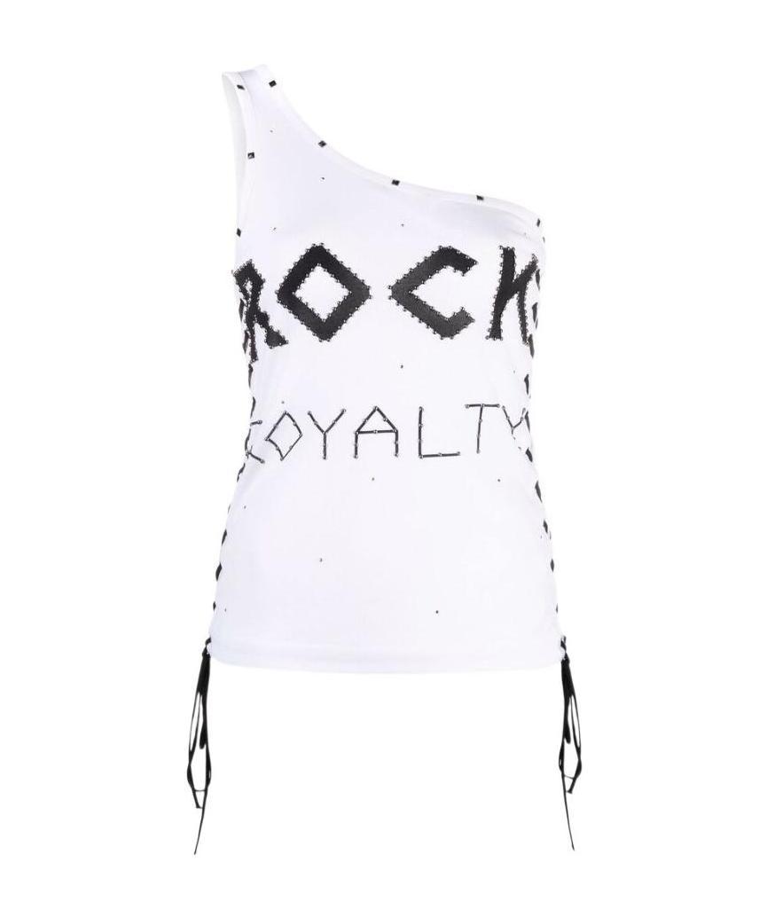 Stella Mccartney Rock Royalty One-shoulder Lace-up Top In White