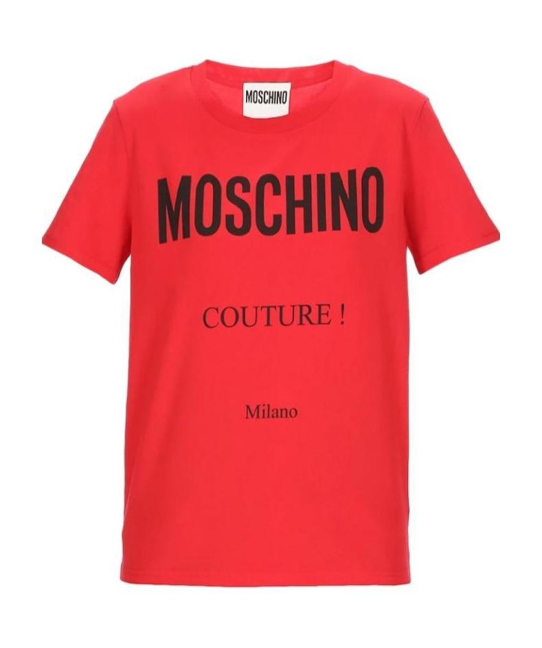 Moschino T-shirt With Round Neck And Short Sleeves In Red