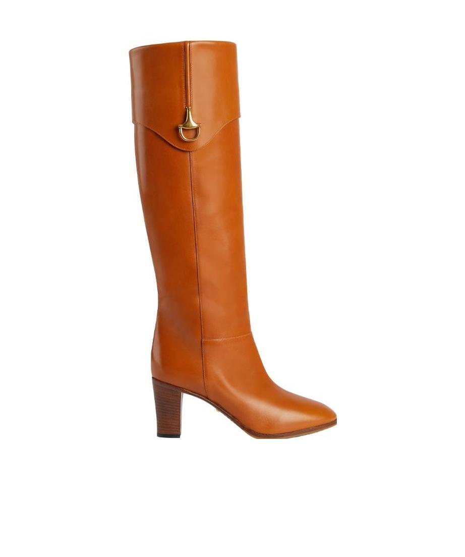 Gucci Horsebit 75 Leather Knee-high Boots In Brown