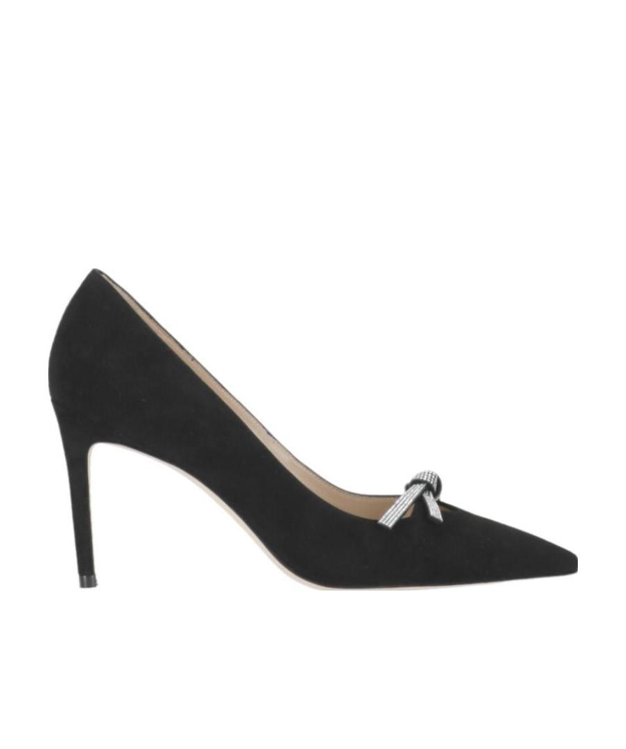 Stuart Weitzman Black Logo High Heels In Black