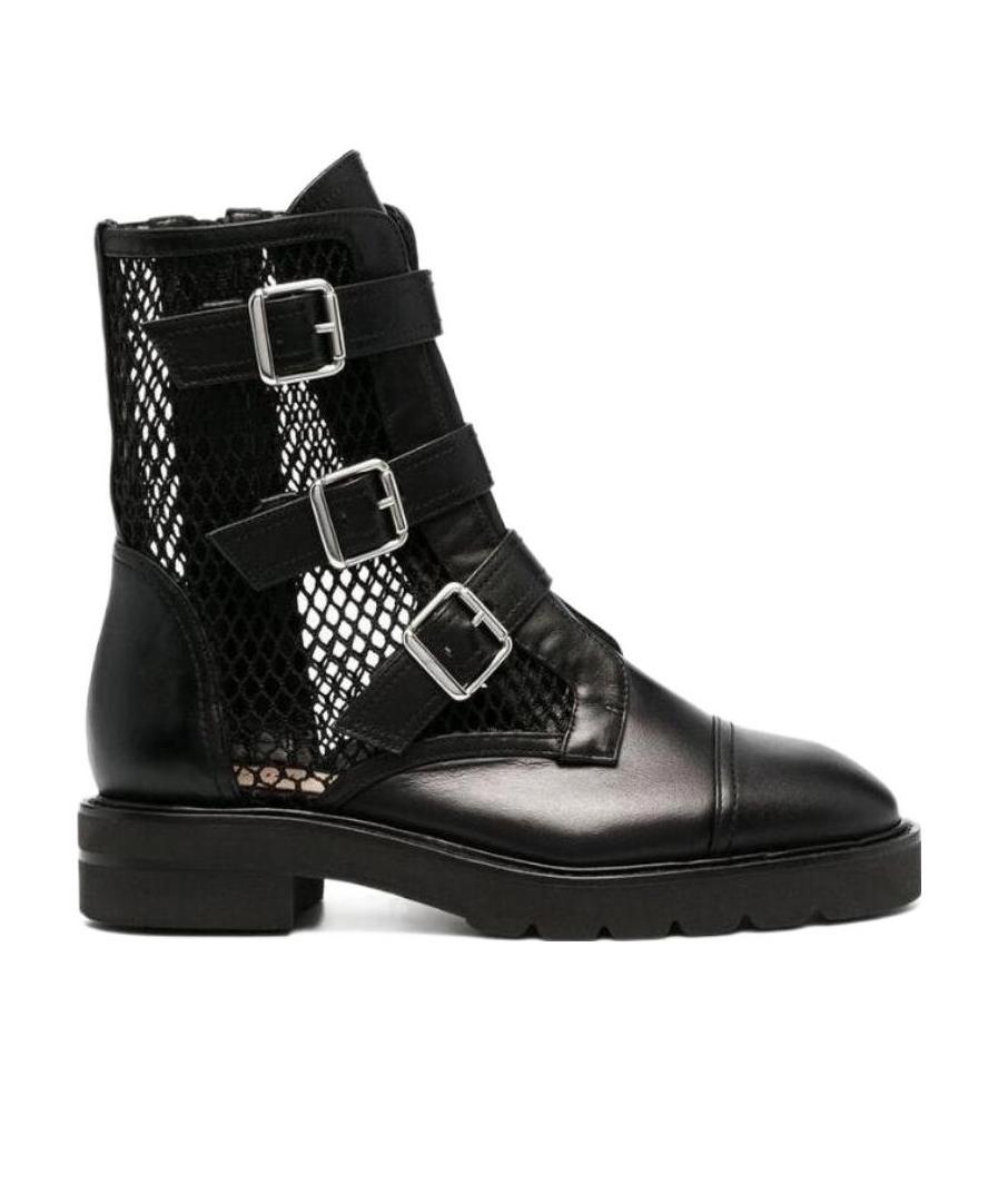 Stuart Weitzman Studded Leather Boots In Black